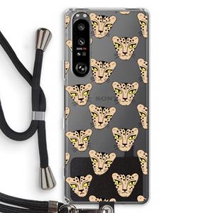 CaseCompany Tijger: Sony Xperia 1 III Transparant Hoesje met koord