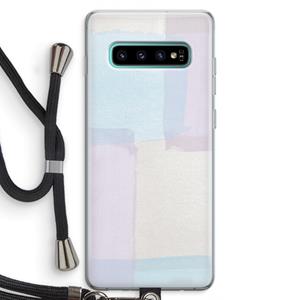 CaseCompany Square pastel: Samsung Galaxy S10 Plus Transparant Hoesje met koord