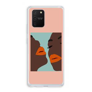CaseCompany Orange lips: Samsung Galaxy S10 Lite Transparant Hoesje