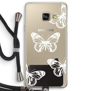 CaseCompany White butterfly: Samsung Galaxy A3 (2016) Transparant Hoesje met koord