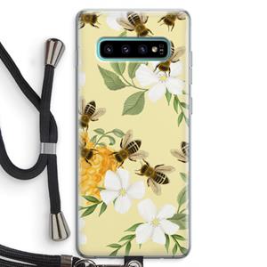 CaseCompany No flowers without bees: Samsung Galaxy S10 Plus Transparant Hoesje met koord
