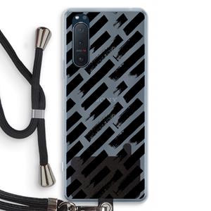 CaseCompany Zwarte vegen: Sony Xperia 5 II Transparant Hoesje met koord