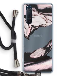 CaseCompany Roze stroom: Sony Xperia 5 II Transparant Hoesje met koord