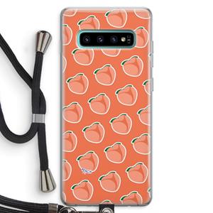 CaseCompany Just peachy: Samsung Galaxy S10 Plus Transparant Hoesje met koord