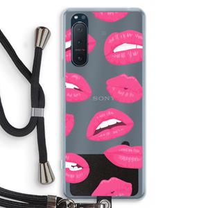 CaseCompany Bite my lip: Sony Xperia 5 II Transparant Hoesje met koord