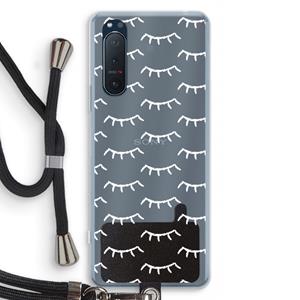 CaseCompany Wimpers: Sony Xperia 5 II Transparant Hoesje met koord