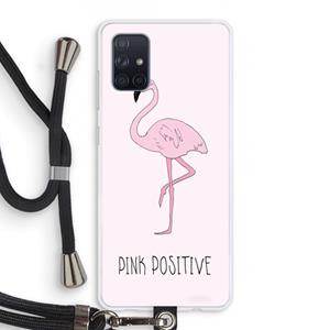 CaseCompany Pink positive: Samsung Galaxy A71 Transparant Hoesje met koord
