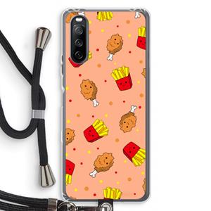 CaseCompany Chicken 'n Fries: Sony Sony Xperia 10 III Transparant Hoesje met koord