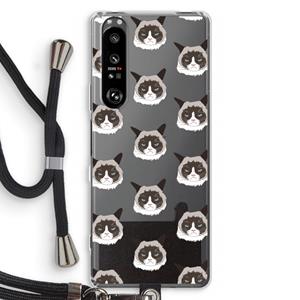 CaseCompany It's a Purrr Case: Sony Xperia 1 III Transparant Hoesje met koord