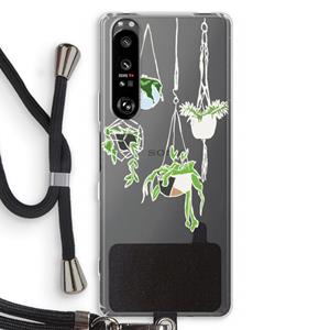 CaseCompany Hang In There: Sony Xperia 1 III Transparant Hoesje met koord