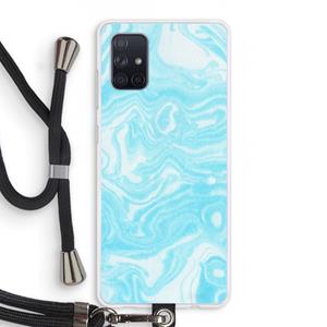 CaseCompany Waterverf blauw: Samsung Galaxy A71 Transparant Hoesje met koord