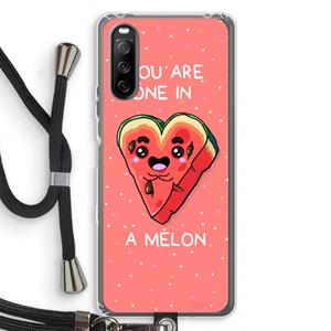 CaseCompany One In A Melon: Sony Sony Xperia 10 III Transparant Hoesje met koord