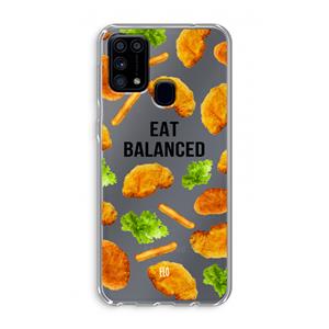 CaseCompany Eat Balanced: Samsung Galaxy M31 Transparant Hoesje