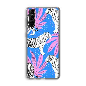 CaseCompany Tijger: Samsung Galaxy S21 Plus Transparant Hoesje