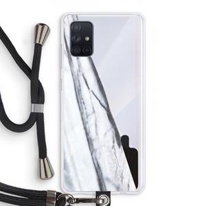CaseCompany Gestreepte marmer: Samsung Galaxy A71 Transparant Hoesje met koord