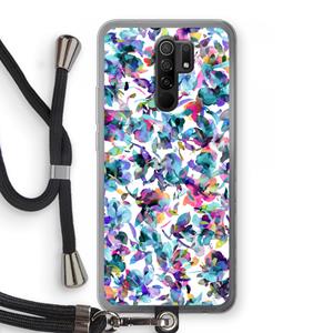 CaseCompany Hibiscus Flowers: Xiaomi Redmi 9 Transparant Hoesje met koord