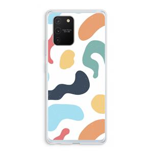 CaseCompany Memphis Shapes Blue: Samsung Galaxy S10 Lite Transparant Hoesje