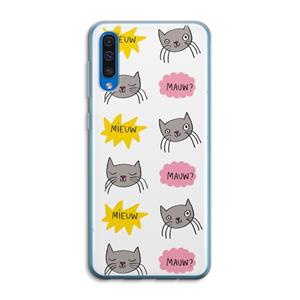 CaseCompany Meow: Samsung Galaxy A50 Transparant Hoesje