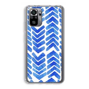 CaseCompany Blauwe pijlen: Xiaomi Redmi Note 10S Transparant Hoesje