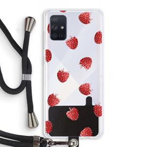 CaseCompany Framboosjes: Samsung Galaxy A71 Transparant Hoesje met koord