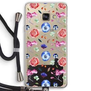 CaseCompany Bloemetjes: Samsung Galaxy A3 (2016) Transparant Hoesje met koord