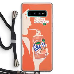 CaseCompany Peach please!: Samsung Galaxy S10 Plus Transparant Hoesje met koord