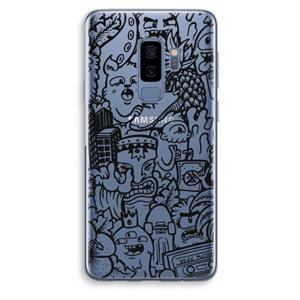CaseCompany Vexx Black Mixtape: Samsung Galaxy S9 Plus Transparant Hoesje
