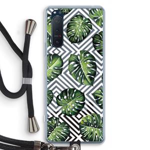 CaseCompany Geometrische jungle: Sony Xperia 5 II Transparant Hoesje met koord