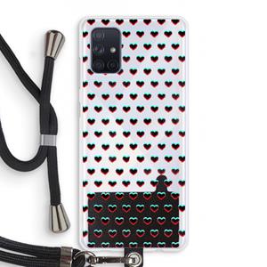 CaseCompany Hartjes: Samsung Galaxy A71 Transparant Hoesje met koord