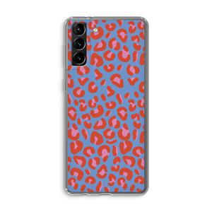 CaseCompany Leopard blue: Samsung Galaxy S21 Plus Transparant Hoesje