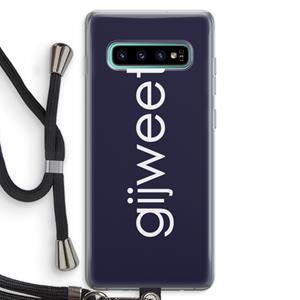 CaseCompany Gijweet: Samsung Galaxy S10 Plus Transparant Hoesje met koord