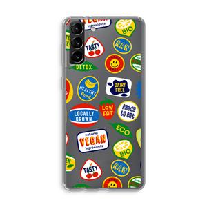 CaseCompany Fruitsticker: Samsung Galaxy S21 Plus Transparant Hoesje