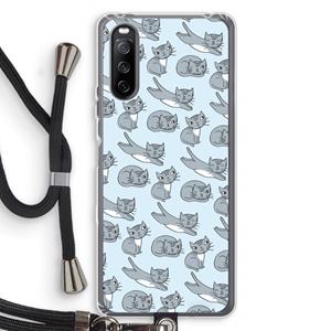 CaseCompany Poezen: Sony Sony Xperia 10 III Transparant Hoesje met koord