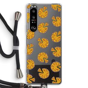 CaseCompany You Had Me At Pizza: Sony Xperia 1 III Transparant Hoesje met koord