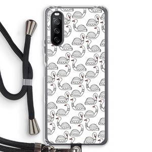 CaseCompany Zwanen: Sony Sony Xperia 10 III Transparant Hoesje met koord