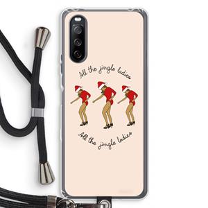 CaseCompany Jingle Ladies: Sony Sony Xperia 10 III Transparant Hoesje met koord