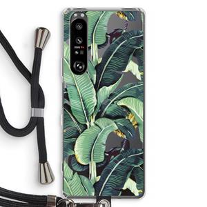 CaseCompany Bananenbladeren: Sony Xperia 1 III Transparant Hoesje met koord