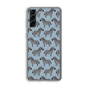 CaseCompany Zebra: Samsung Galaxy S21 Plus Transparant Hoesje