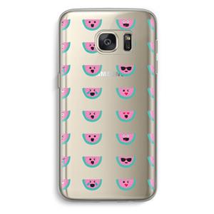 CaseCompany Smiley watermeloenprint: Samsung Galaxy S7 Transparant Hoesje