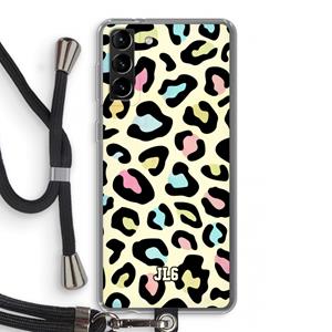 CaseCompany Leopard pattern: Samsung Galaxy S21 Plus Transparant Hoesje met koord