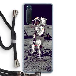 CaseCompany Spaceman: Sony Xperia 5 II Transparant Hoesje met koord