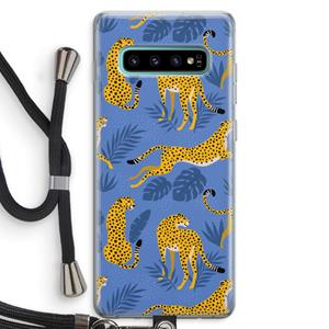 CaseCompany Luipaard: Samsung Galaxy S10 Plus Transparant Hoesje met koord
