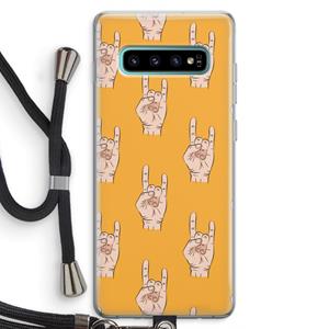 CaseCompany Rock: Samsung Galaxy S10 Plus Transparant Hoesje met koord
