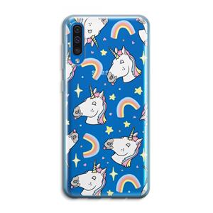 CaseCompany Rainbow Unicorn: Samsung Galaxy A50 Transparant Hoesje