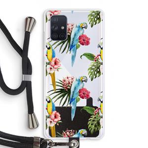 CaseCompany Kleurrijke papegaaien: Samsung Galaxy A71 Transparant Hoesje met koord