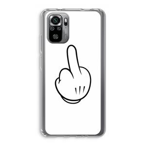 CaseCompany Middle finger white: Xiaomi Redmi Note 10S Transparant Hoesje