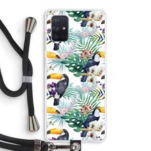 CaseCompany Tukans: Samsung Galaxy A71 Transparant Hoesje met koord