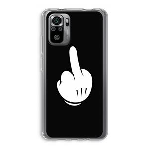 CaseCompany Middle finger black: Xiaomi Redmi Note 10S Transparant Hoesje