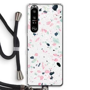 CaseCompany Terrazzo N°3: Sony Xperia 1 III Transparant Hoesje met koord