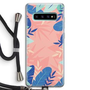 CaseCompany Tropisch: Samsung Galaxy S10 Plus Transparant Hoesje met koord